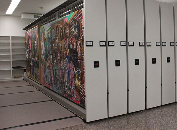 art rack high-density system mounted