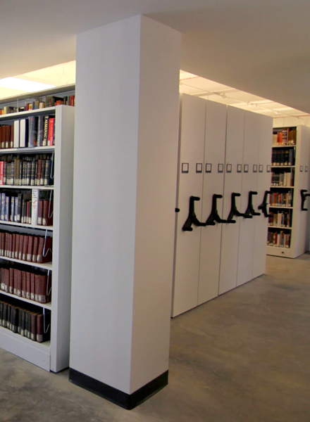 library compact mobile shelving