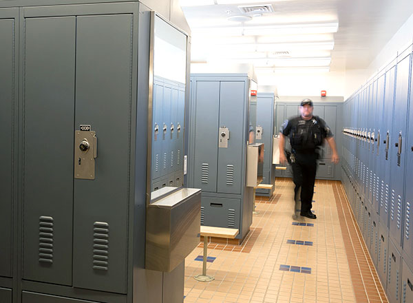 locker room size law enforcement facility planning