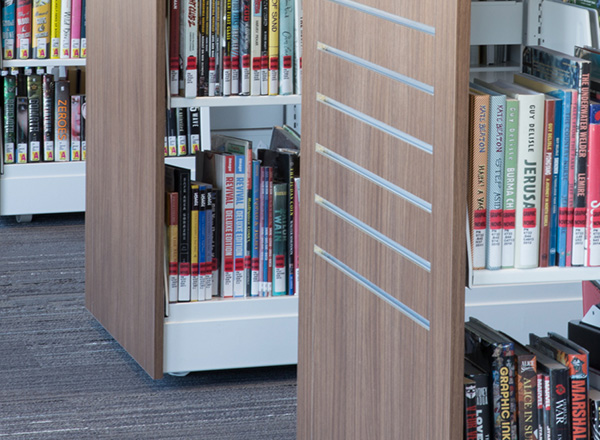movable library book shelves
