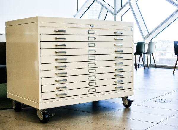 rollable flat file cabinet