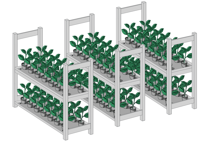 indoor cannabis grow mobile vertical racking system